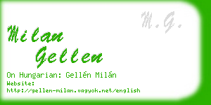 milan gellen business card